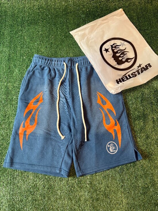 Hellstar Other - Hellstar Flame Graphic Shorts Blue NWT